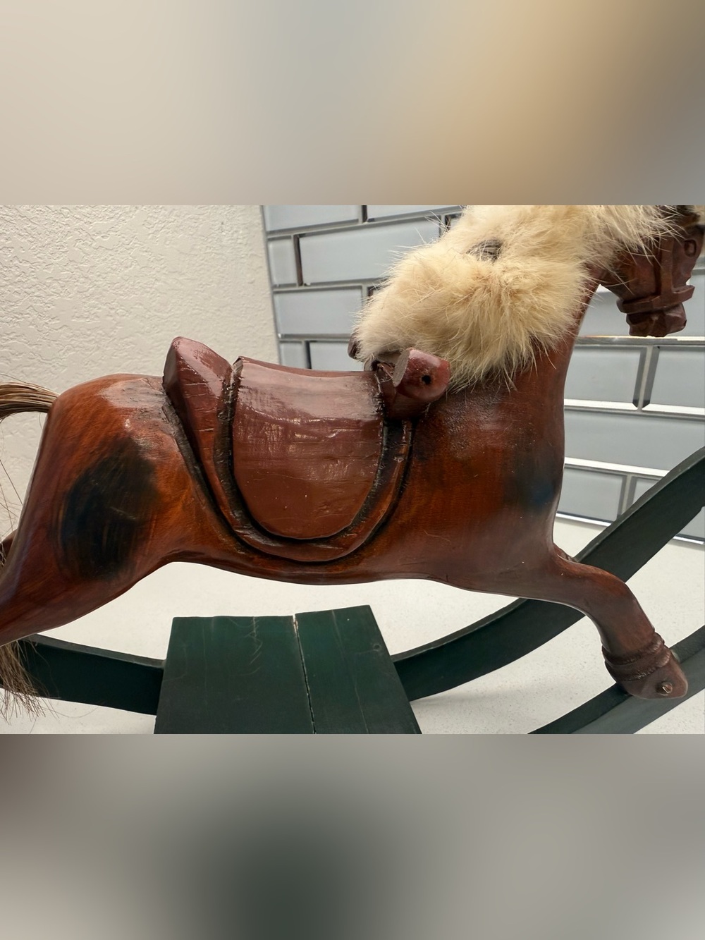 Vintage Sarreid Hand-carved Wooden Rocking Horse Made in Spain - Picture 8 of 17